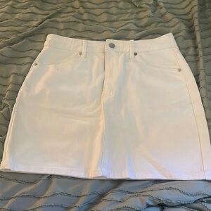 forever 21 white jean skirt